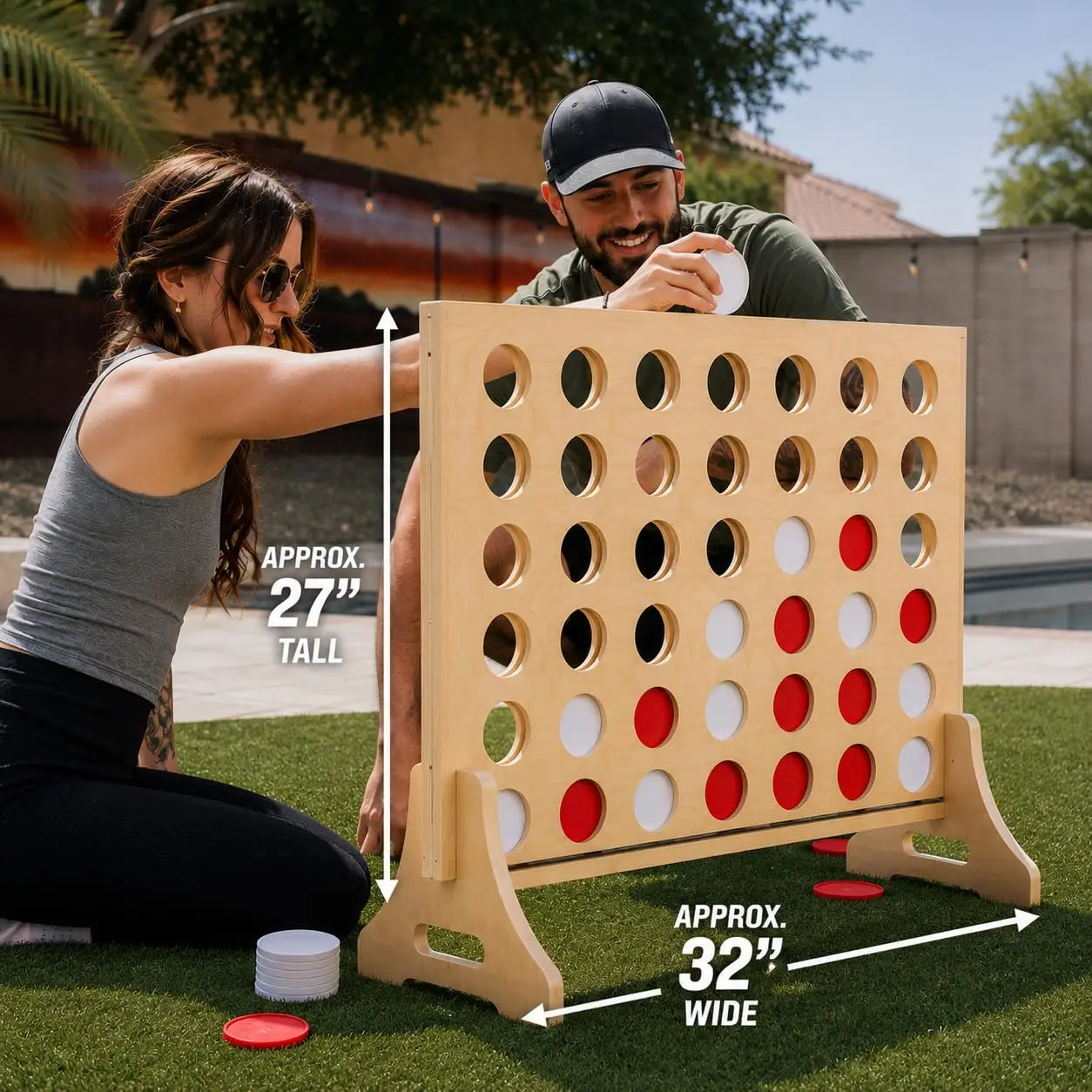 Giant 4 in a Row Game for Fami - Party Games Easter For Family review and price